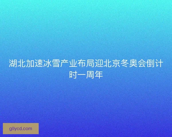 湖北加速冰雪产业布局迎北京冬奥会倒计时一周年